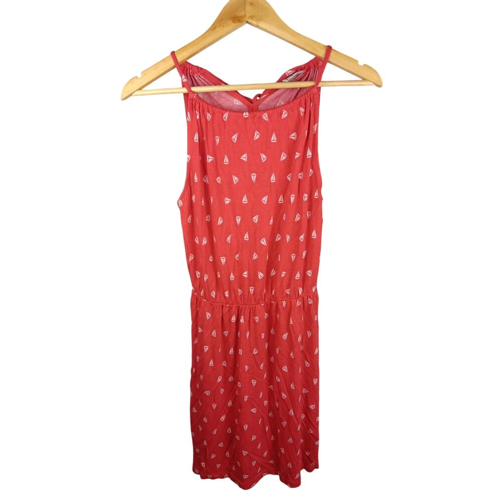 Old Navy Red Sleeveless Sundress with White Sailboat Print